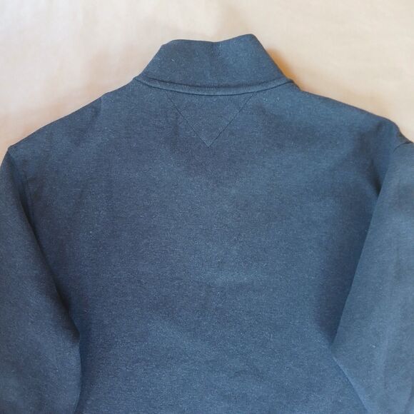 Tommy Hilfiger Men's Gray Signature Solid Quarter-Zip Sweater Size Large Preppy - Picture 6 of 10